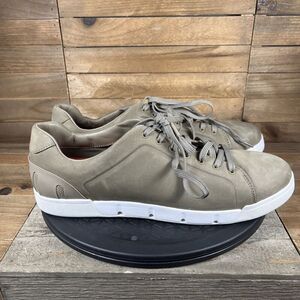 SWIMS Mens Size 12 Breeze Leather Low-Top Sneakers Olive Green Shoes